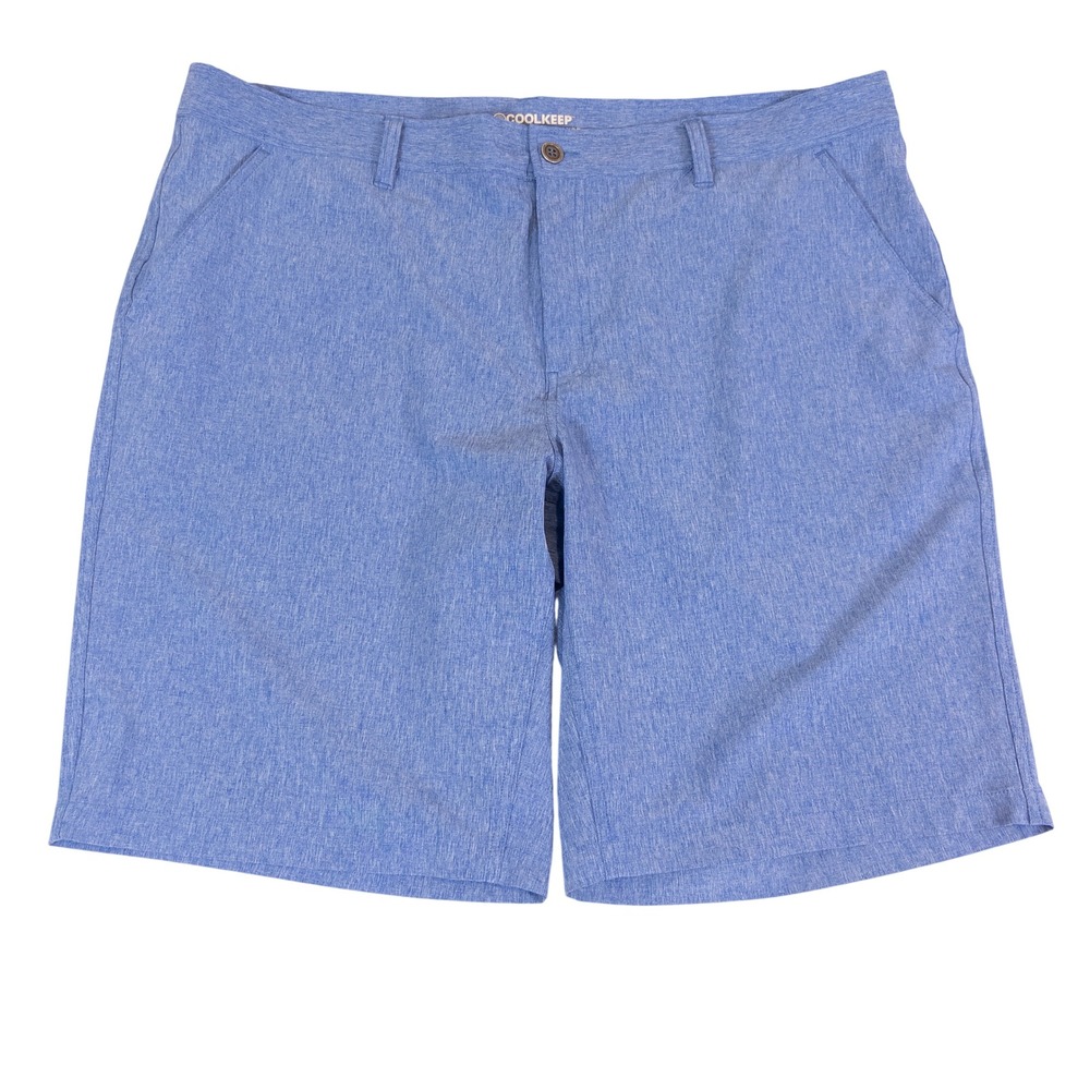 Coolkeep Mens Size 40 Blue Heather Stretch Performance Golf Shorts Activewear